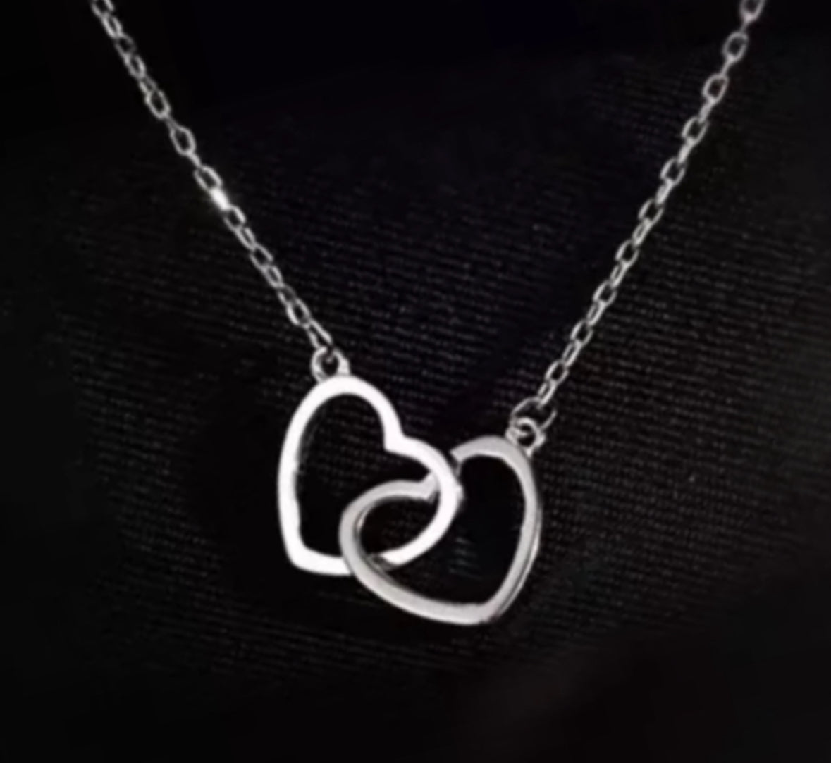 Silver Double Heart Necklace